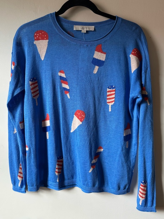 LOFT Tops - ✨5/$25 NWT Loft Popsicle 4th of July Lightweight Summer Sweater